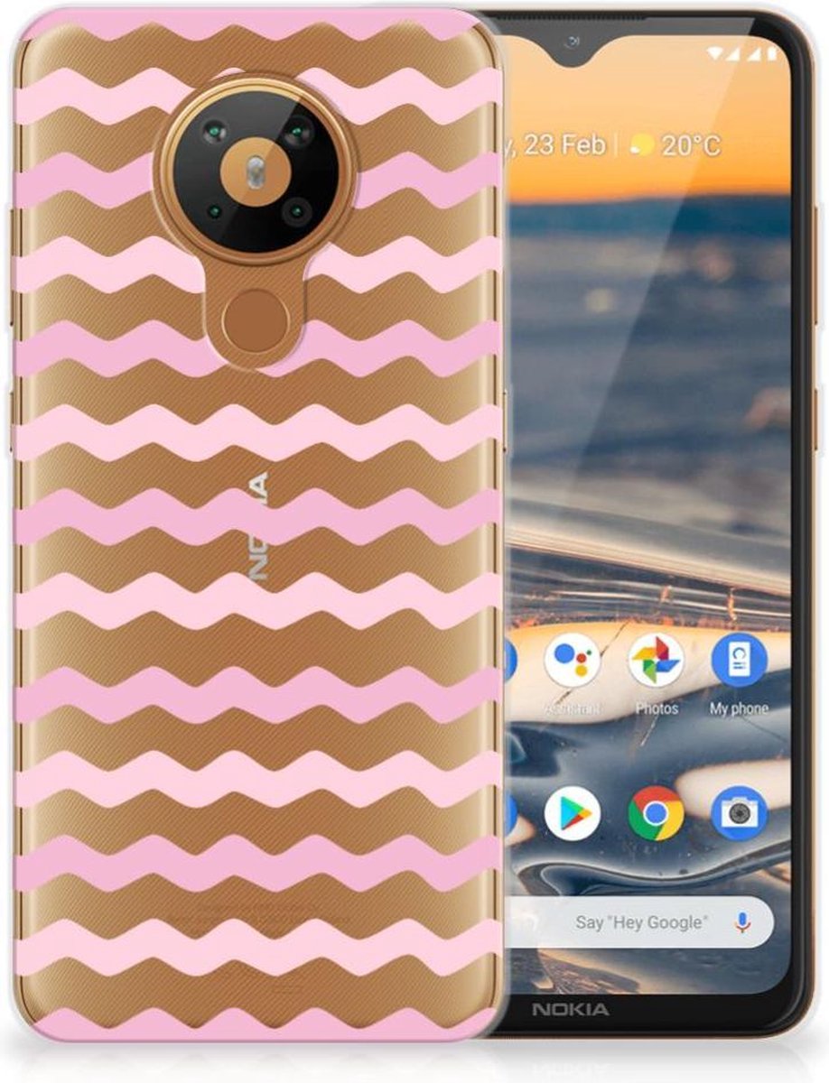Nokia 5.3 TPU bumper Waves Roze