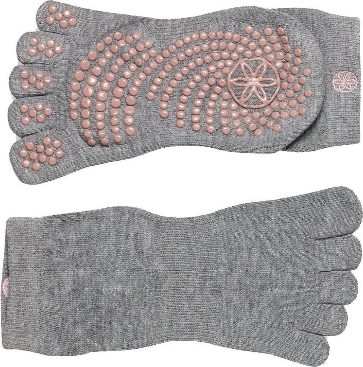 Gaiam Toeless Grippy Socks Sportsokken Unisex - Grijs - Maat 36-40