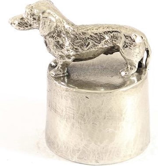 Teckel à poil long avec destination cendres - Chiens Statue de frêne Urne d'animaux pour votre chien bien-aimé