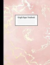 Graph Paper Notebook: Beautiful Pink Marble and Rose Gold - 8.5 x 11 - 5 x 5 Squares per inch, Quad Ruled - Cute Graph Paper Composition Not