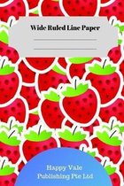 Cute Strawberry Theme Wide Ruled Line Paper