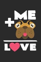 Love me: 6x9 Pug - grid - squared paper - notebook - notes