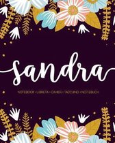 Sandra: Notebook - Libreta - Cahier - Taccuino - Notizbuch: 110 pages paginas seiten pagine