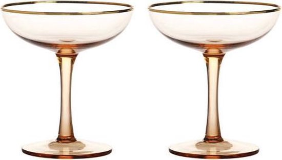 Onnauwkeurig hoog lotus &Klevering roze Champagne glas set 2 | bol.com