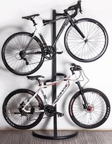 Decopatent® Staand Fietsenrek om 2 fietsen op te hangen - Ophangen van 2 fietsen boven elkaar - Fietsrek ophangsysteem - 220 Cm