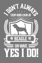 I Don't Always Stop and Look At Beagle OH Wait, Yes I Do!: Gifts for Dog Owners 100 page Daily 6 x 9 journal to jot down your ideas and notes