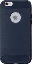 BMAX Carbon soft casehoesje geschikt voor Apple iPhone 6/6s Plus / Soft cover / Telefoonhoesje / Beschermhoesje / Telefoonbescherming - Blauw