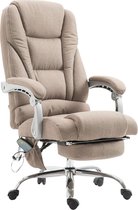 Ergonomische bureaustoel - Massagestoel - Design - Stof - Taupe - 68x64x127 cm