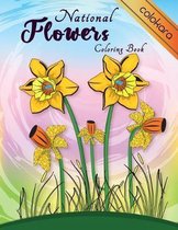 National Flowers Coloring Book: Easy Flower Coloring Book for Seniors Adults