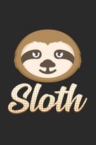 Sloth: 6x9 Sloth - blank with numbers paper - notebook - notes