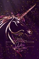 Ava: Unicorn Blank Lined Journal Notebook For Girls, 6 x 9, 120 Pages Perfect For Journaling, Notes, Diary & Doodling, Name
