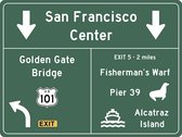 Signs-USA Verkeersbord - Amerika - San Francisco - Wandbord - 60 x 45 cm