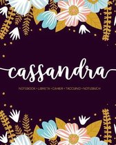 Cassandra: Notebook - Libreta - Cahier - Taccuino - Notizbuch: 110 pages paginas seiten pagine: Modern Florals First Name Noteboo