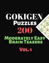 Gokigen Puzzles Brain Teasers Book Vol.1: 200 Moderately Easy Logic Memory Improvement Games for Teens and Adults to Pass Time and have Fun