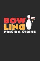 Bowling pins on strike: 6x9 Bowling - dotgrid - dot grid paper - notebook - notes