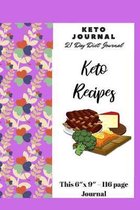 keto journal, 21 day diet journal with keto recipes