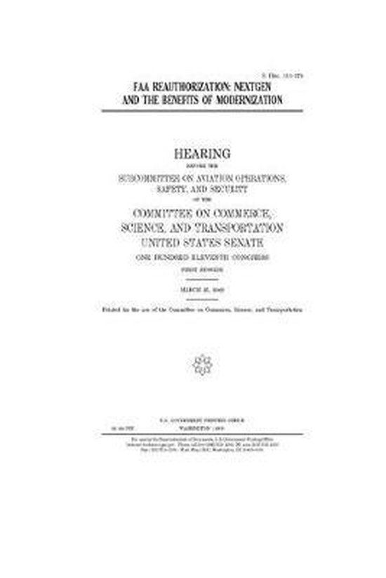 FAA reauthorization NextGen and the benefits of modernization, United