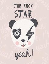 The rock star: Panda on grey cover and Dot Graph Line Sketch pages, Extra large (8.5 x 11) inches, 110 pages, White paper, Sketch, Dr