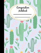 Composition Notebook: College Ruled Writing Notebook, Cute cactus Wide Blank Lined Workbook for Students Girls for Home School College for W