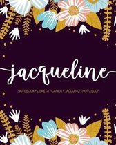 Jacqueline: Notebook - Libreta - Cahier - Taccuino - Notizbuch: 110 pages paginas seiten pagine: Modern Florals First Name Noteboo