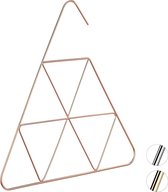Relaxdays 1 x sjaalhanger - accessoire hanger - driehoekige vorm - edel design - koper