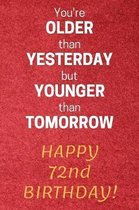 You're older than Yesterday but younger than Tomorrow Happy 72nd Birthday