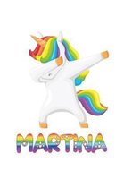 Martina: Martina 6x9 Journal Notebook Dabbing Unicorn Rainbow