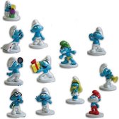 Verzamelset van 12 smurfen op standaardje (Ca. 8 cm)