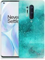 Telefoon Hoesje OnePlus 8 Pro Siliconen Hoesje Painting Blue