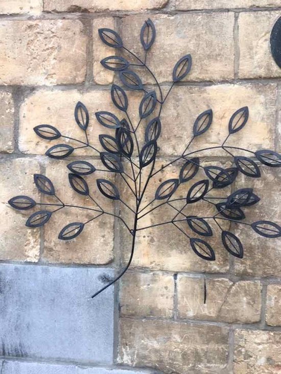 St Adviseren solidariteit Metalen Wanddecoratie - Tak met bladeren - voor buiten en binnen | bol.com