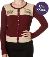 Dancing Days Cardigan -XXL- Bicycle Bordeaux rood/Creme