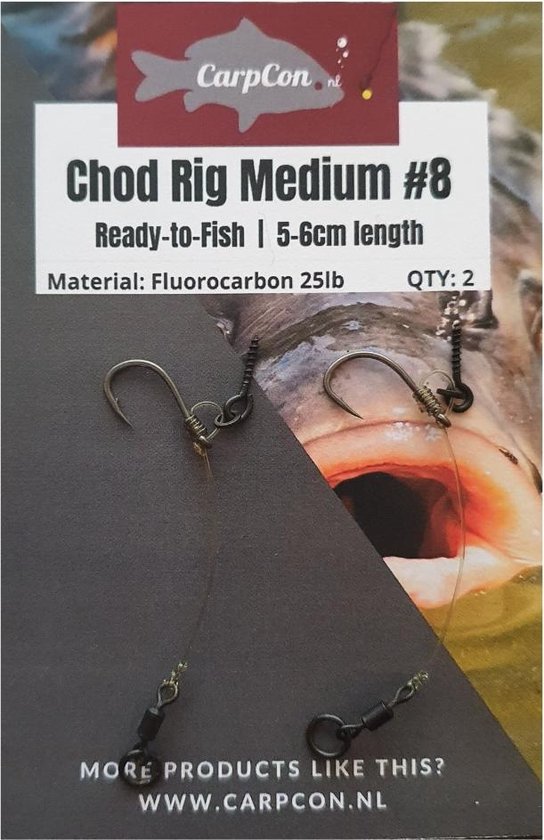 Chod Rig Medium - 2 stuks - Haakmaat #8 - Ready-to-Fish Karper Onderlijn - CarpCon