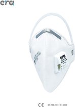 ERA® Mondmaskers - Mondkapjes - Stofmaskers - Stofkapjes - 4 lagen - Met ventiel - Opvouwbaar - Wit - 15 stuks