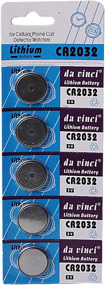 Da Vinci knoopcel batterij Lithium CR2032 - Blister 5