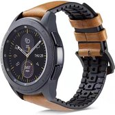 Smartwatch bandje - Geschikt voor Samsung Galaxy Watch 4 Classic, Watch 3 41mm, Active 2, 20mm horlogebandje - PU leer - Fungus - Bruin