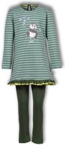 Woody pyjama meisjes – groen-turquoise gestreept – panda – 182-1-BLB-S/977 – maat 128