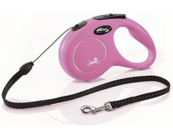 Flexi New Classic – Rollijn Hondenriem – Koord – S – 5 m – Roze