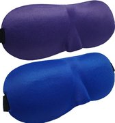 3D Slaapmaskers Blauw & Paars - Thuis – Slaapmasker - Verduisterend - Onderweg - Vliegtuig - Festival - Slaapcomfort - oDaani