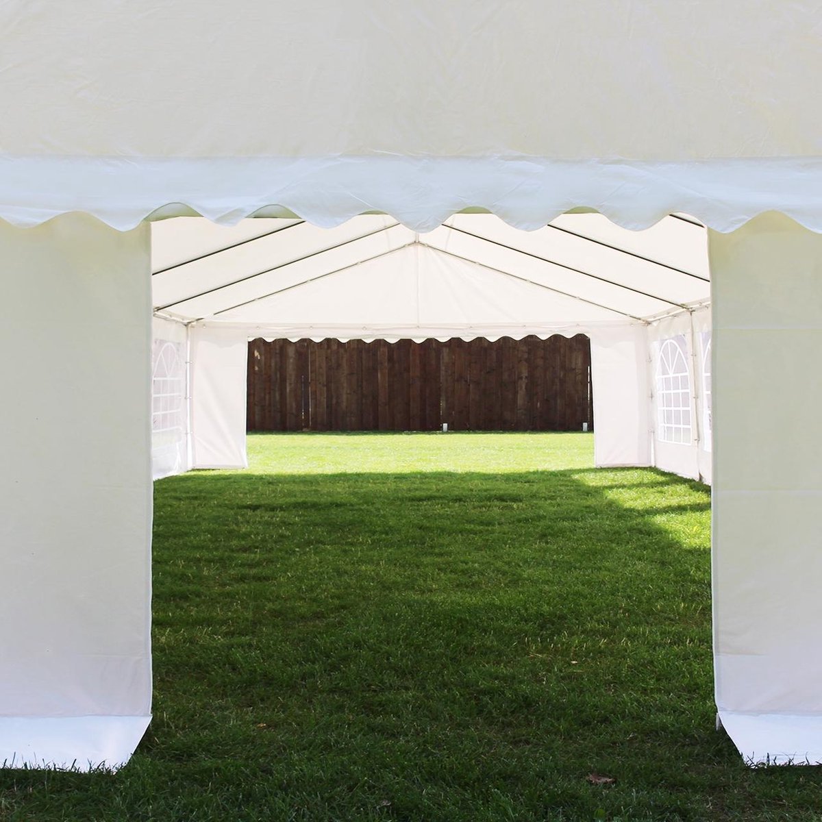 Homgoday Dak voor feesttent, 4 x 3 m, beige, 270 g/m², meubels, tuinpaviljoen, opvouwbaar, voor tuin, balkon, terras