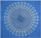 Grand foulard B65 - Mandala - Blauw - Wandkleed - Bedsprei - Strandlaken