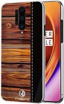 OnePlus 8 Pro Back Cover Hout Textuur Zwart