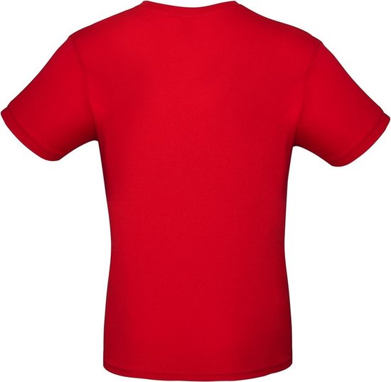 Set van 3x rood basic t-shirt met ronde hals voor heren - katoen - 145 grams | bol.com