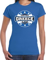 Have fear Greece is here / Griekenland supporter blauw voor dames XS