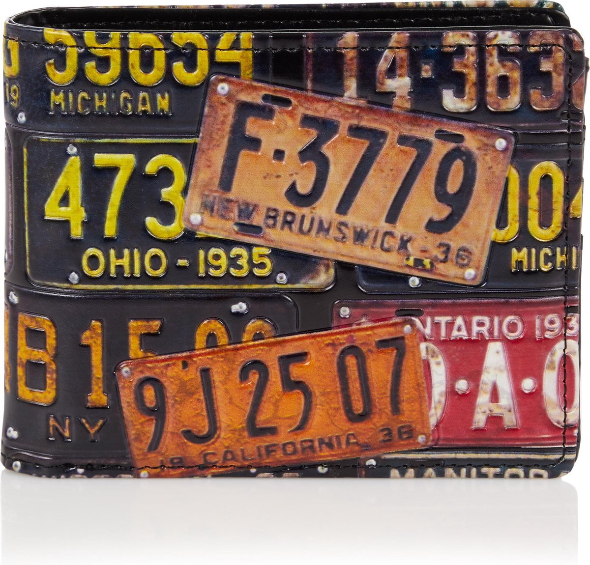 Shagwear Portemonnee - Stoere Billfold Heren Portemonnee - Mannen - Kunstleer - License Plate (0365W)