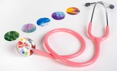 Tytan Medical Stethoscoop met acryl borststuk en verwisselbare membranen - roze slang
