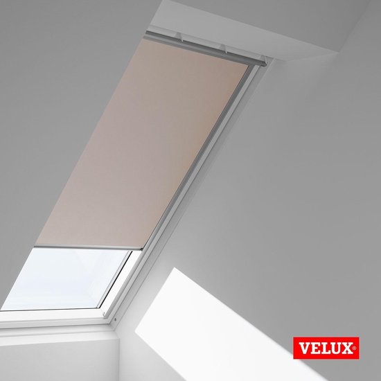 VELUX Store à enrouleur occultant d'origine (DKL), cadre argenté, PK08, beige