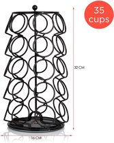 Koffie Capsulehouder Voor Dolce Gusto Cups - Coffee Cups Houder voor Dolce Gusto Capsules -  Houder en Standaard - 35 Capsules - Draaibaar - Zwart - Rotating Coffee Cup Dispenser - Big Cups -