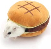 Premium Pluche Hamsterbedje Hamburger | Geschikt voor in de Hamsterkooi | Hamster Speelgoed | Huisje | Kooi | Knuffel | Hangmat | Knaagdier | Knaagdieren | Knaagdierkooi | Knaagdierhuis | Rat | Rattenkooi | Hamster Bed