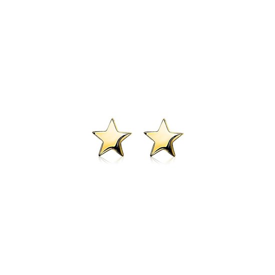 Zinzi - Clous d'oreilles en argent ZIO1377G étoile lisse plaqué or jaune 7mm