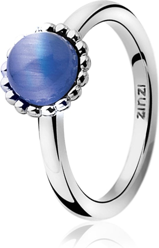 ZINZI zilveren ring blauw ZIR793B